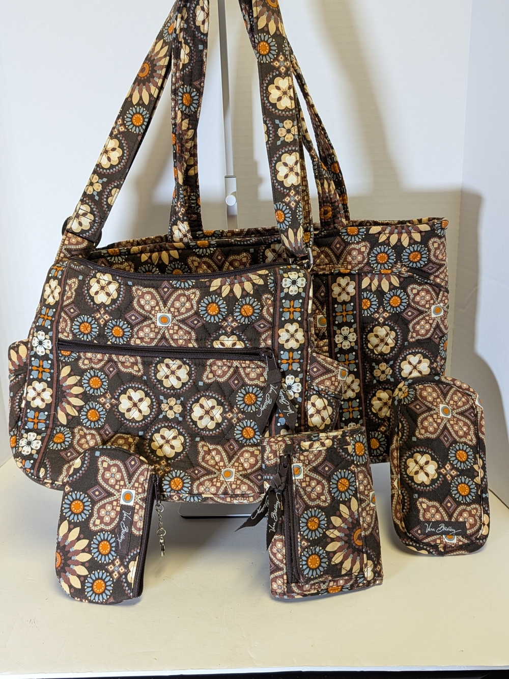 Vera Bradley Retired 2012 CANYON Pattern 5-Piece Quilted Bag & Accessory Set Lot